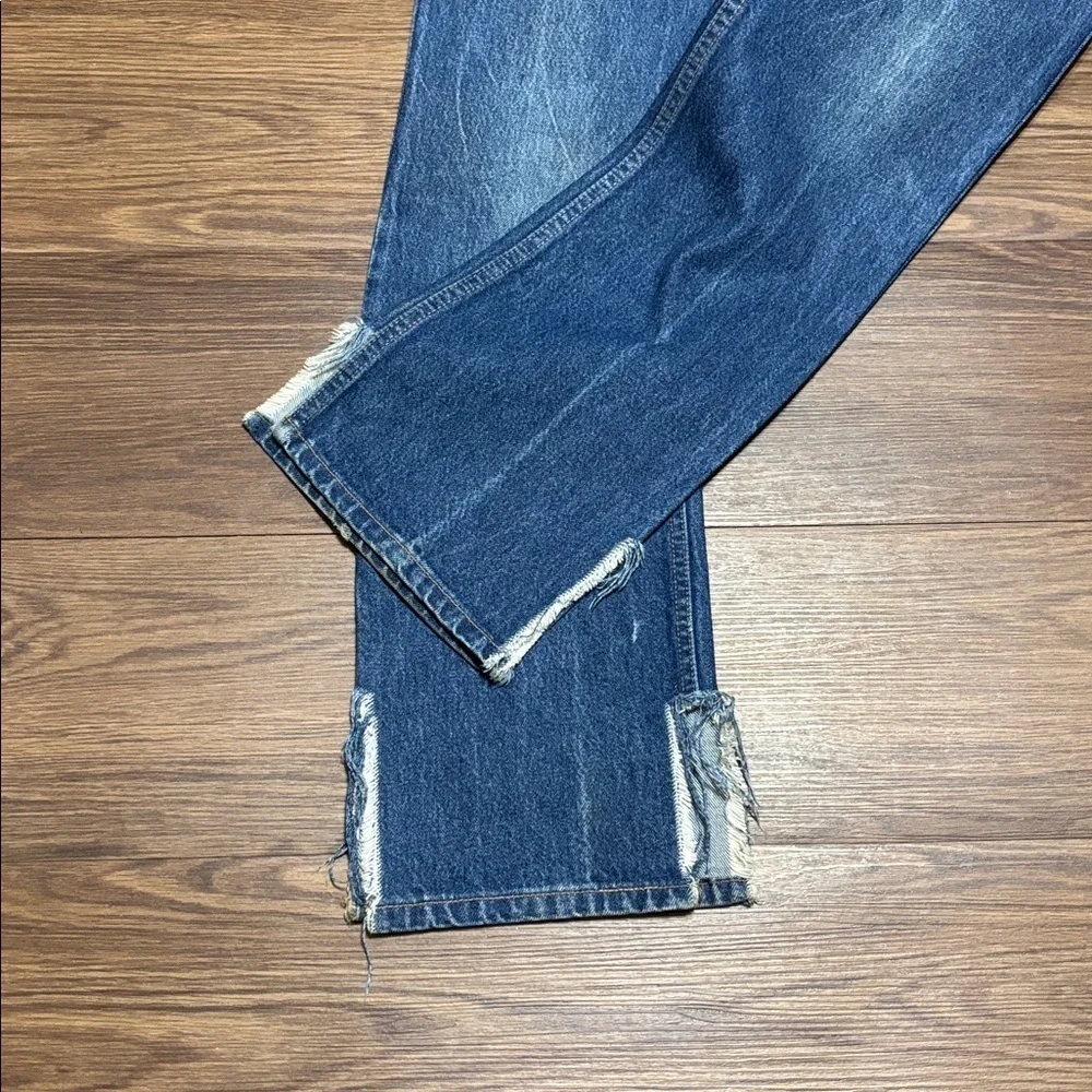 VTG Levi’s 517 Bootcut Jeans Made in USA 33x34 Red Tab Distressed Hem